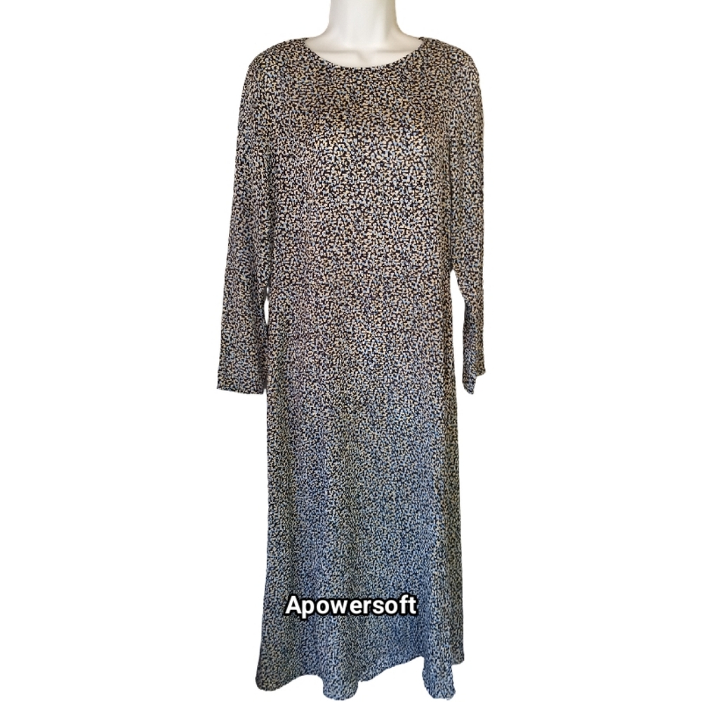 H&M Blue Ditzy Print Midi Dress